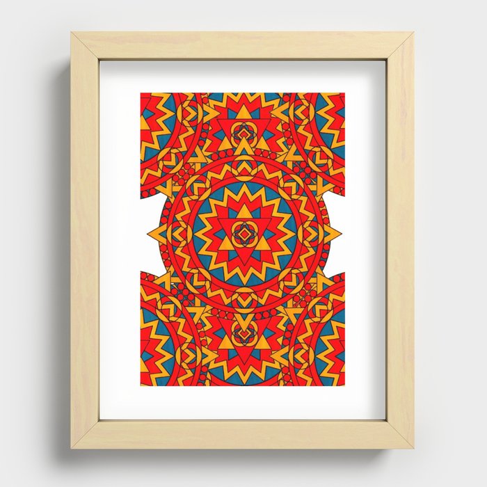 Red mandala Recessed Framed Print