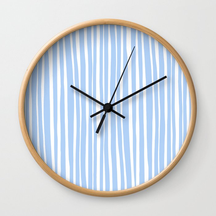 Small Geometry - Light Blue Lines Wall Clock