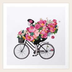 floral bicycle  Art Print
