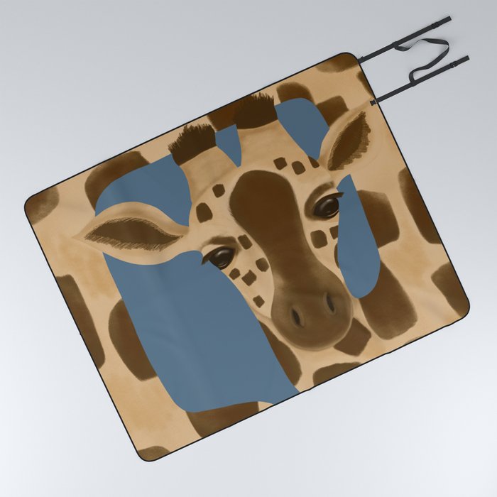 Fun abstract long neck giraffe  Picnic Blanket