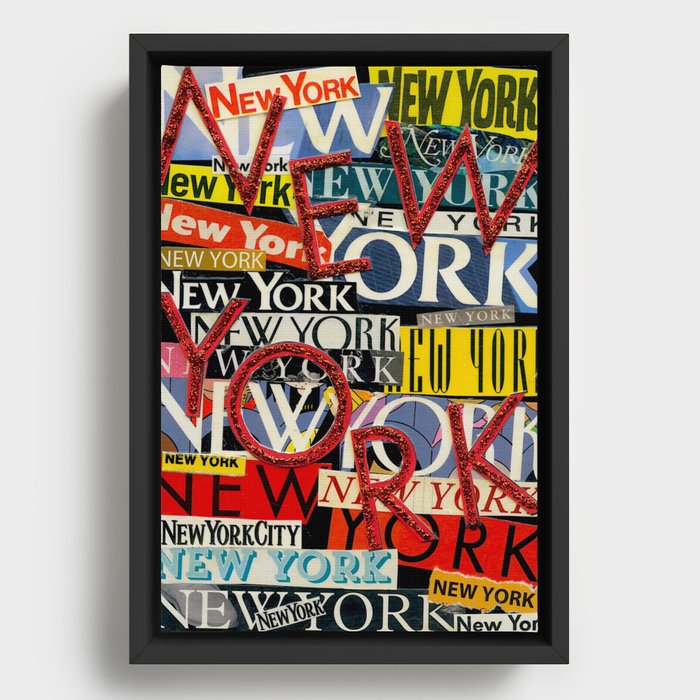 New York New York Framed Canvas