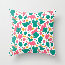 Watermelon Wild Abstract Minimal Shapes Pattern Throw Pillow