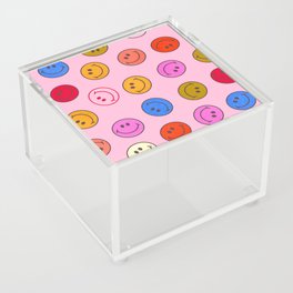 Super Bright Smiley Pattern Acrylic Box | Trippy, Colorful, Pink, Pop Art, Smiley, 90S, Smile, Graphicdesign, Happiness, Showmemars 