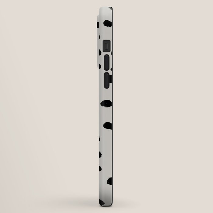Preppy brushstroke free polka dots black and white spots dots dalmation animal spots design minimal