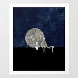 long scarf (moon) Art Print