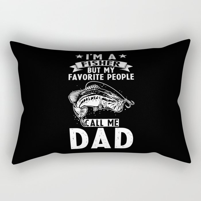 Angler Dad Gift Fisherman Fishing Papa Rectangular Pillow
