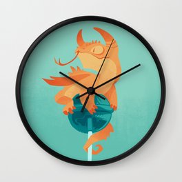 Dragonpop spiky citric blueberry Wall Clock