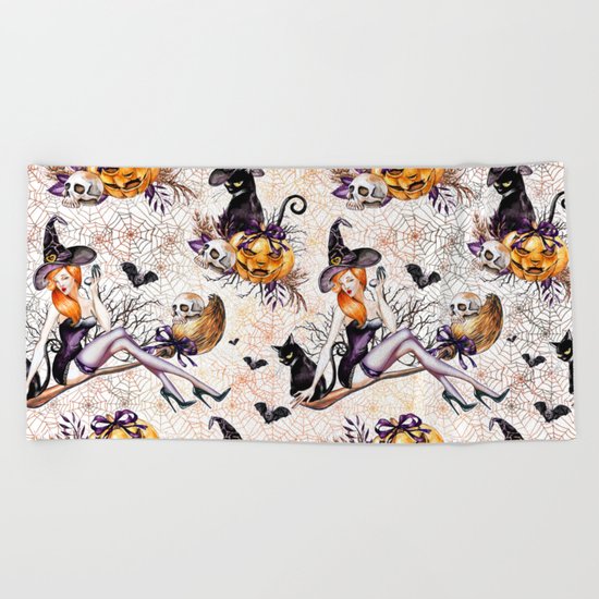 Halloween Witch #2 Beach Towel