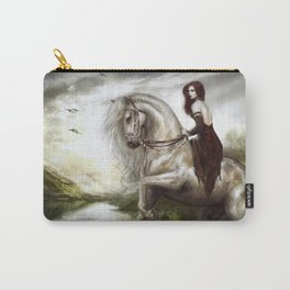 Royal redhead girl riding a white horse Carry-All Pouch