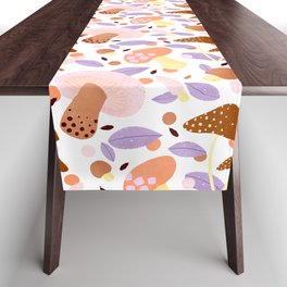 Mushroom pattern - warm palette Table Runner