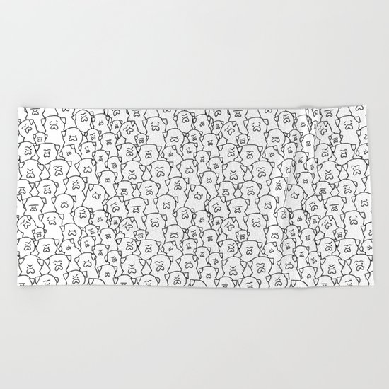 Pugs Grumble Beach Towel