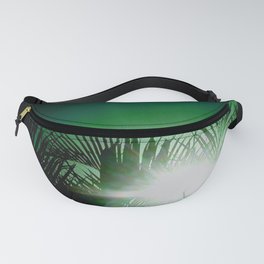 Beach House Décor Palm Leaves Silhouette in Green Shades with Bright Light Fanny Pack | Tropicalstyle, Brightlight, Green, Greenshades, Photo, Light, Leavessilhouette, Tropical, Tropicalvibes, Aesthetic 