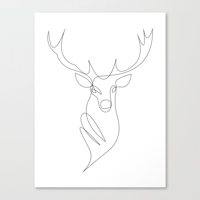 oh deer - one line Canvas Print