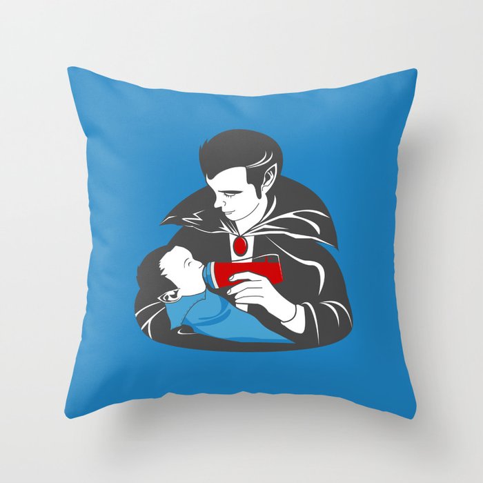The Curious Case of a Baby Vampire Throw Pillow