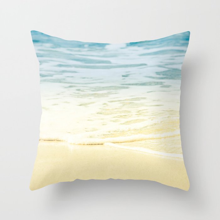 Kapalua Beach dream colours sparkling golden sand seafoam Maui Hawaii Throw Pillow