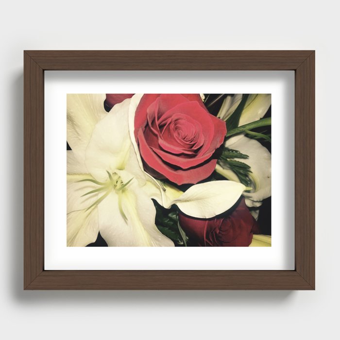 Roses & Lilies Recessed Framed Print
