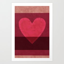 Tattered Heart Art Print | Love, Graphic Design, Digital, Illustration 