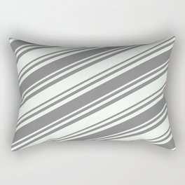 [ Thumbnail: Gray and Mint Cream Colored Lines/Stripes Pattern Rectangular Pillow ]