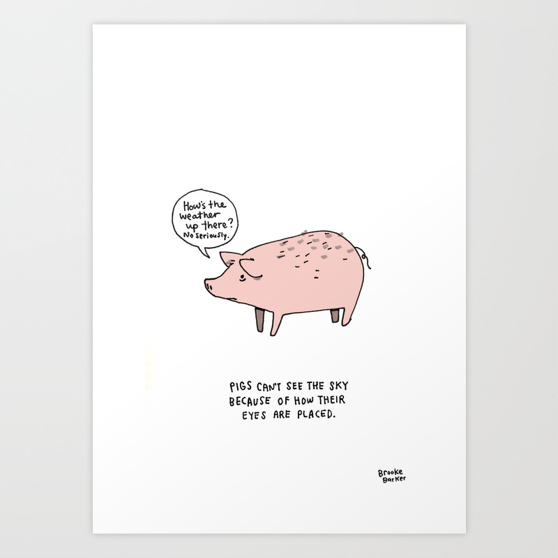 Pigs Can T See The Sky Art Print By Brookebarker Society6