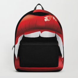 Vampire lips with blood Backpack | Red, Vector, Ladyvamp, Female, Redlips, Gothic, Danger, Abstract, Mouth, Scary 