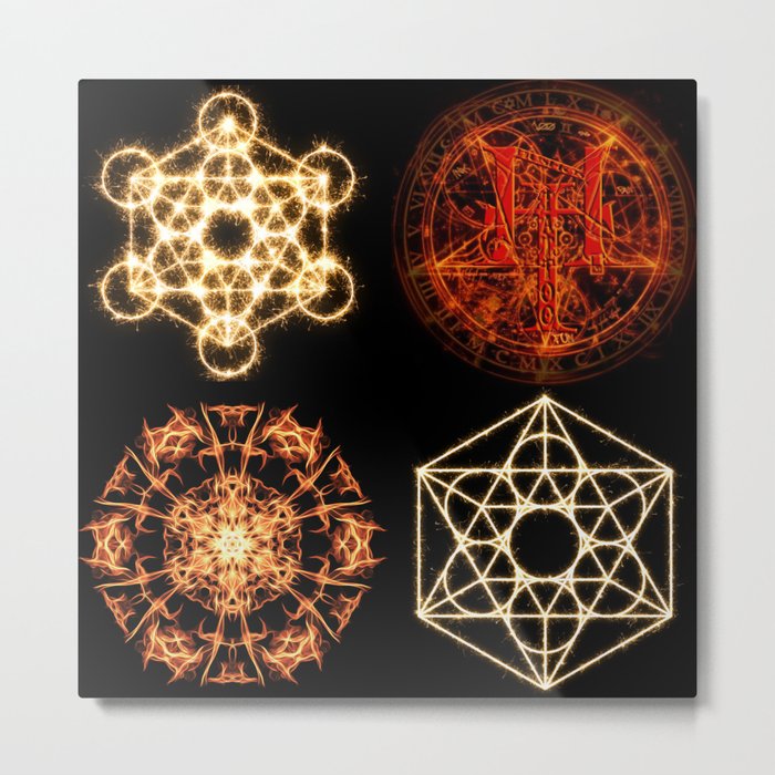 65 MCMLXV Cosplay Mystic Pantagrams Pattern Metal Print