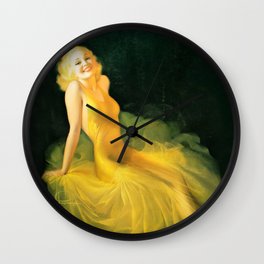 Pinup by Rolf Armstrong “The Yellow Gown” Wall Clock