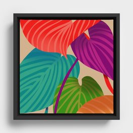 Colorful tropical leaves Framed Canvas
