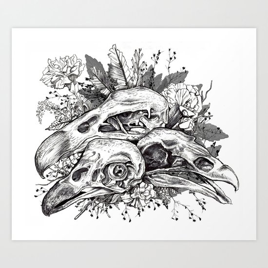 Skull Pile Art Print