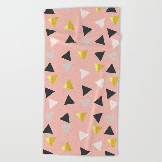 Gold triangles multi Beach Towel