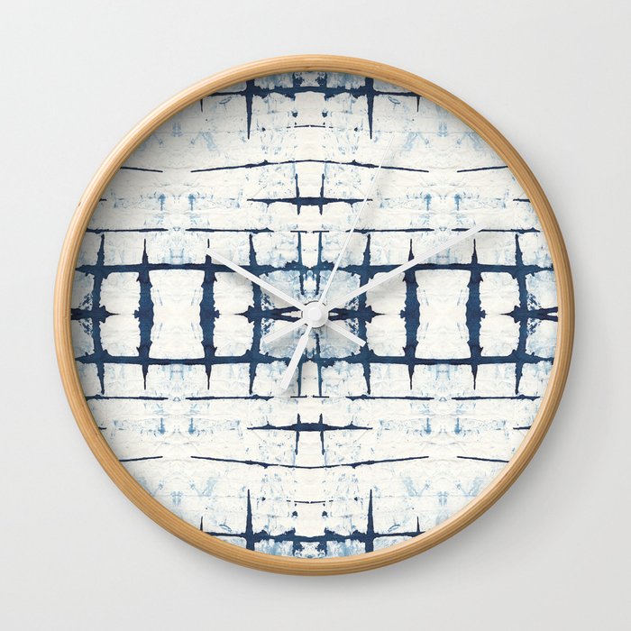 Faded Japanese Shibori Wall Clock