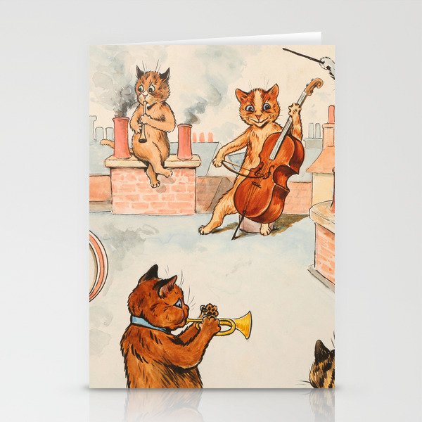 Roof Top Band by Louis Wain Stationery Cards