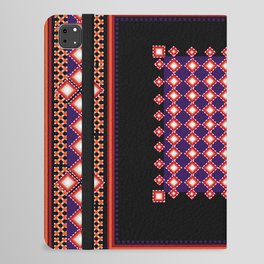Geometric frame design, Traditional Embroidery pattern, seamless cultural folk art. iPad Folio Case