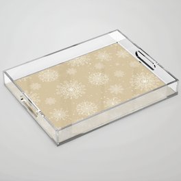 Festive Snowflakes Neutrals Acrylic Tray