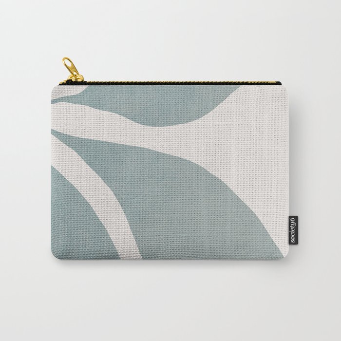 Minimal leaf - line-art 2.1 Pastel green on stone Carry-All Pouch