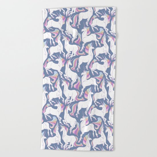 Rainbow unicorns ready for the weekend. Beach Towel