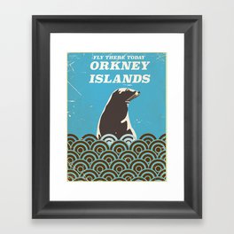 Orkney Islands vintage travel poster Framed Art Print | Graphic Design, Illustration, Vintage, Vector 