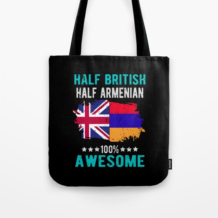 Half British Half Armenian Tote Bag