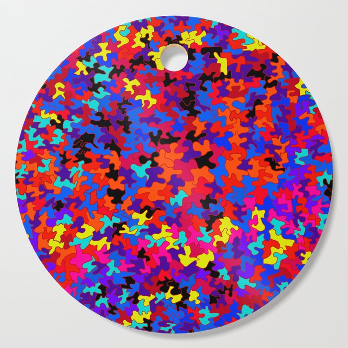 puzzle in colors and black Cutting Board