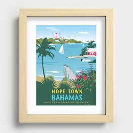 Hope Town Bahamas Travel Poster Recessed Framed Print