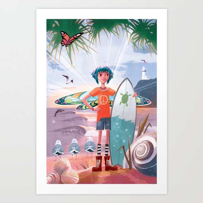 The Adventures of Lola and the Ocean Monster Art Print