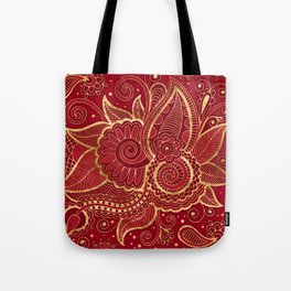 Rosewood and Ruby red Paisley Ornament  Tote Bag