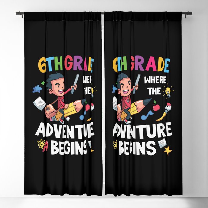 6th Grade Where The Adventure Begins Blackout Curtain