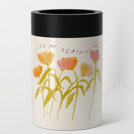 "Let Joy In Again And Again" | Floral Hand Lettering Design Can Cooler