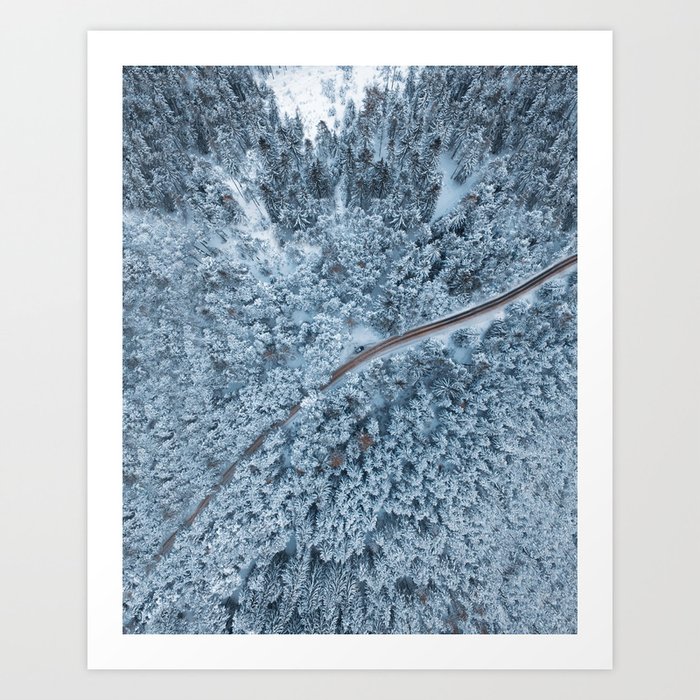 SNOWY ROAD WINTER AE031 NATURE POSTER Photo Poster Print Art A0 A1 A2 A3 A4 
