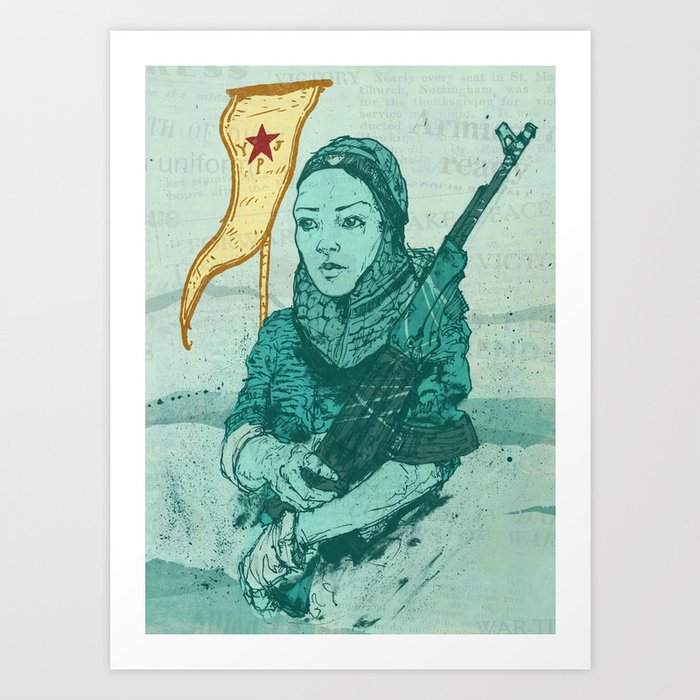 YPJ Female Syrian Army Art Print