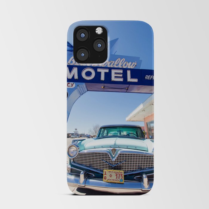 Blue Swallow Motel & Vintage Car - Travel Photography iPhone Card Case