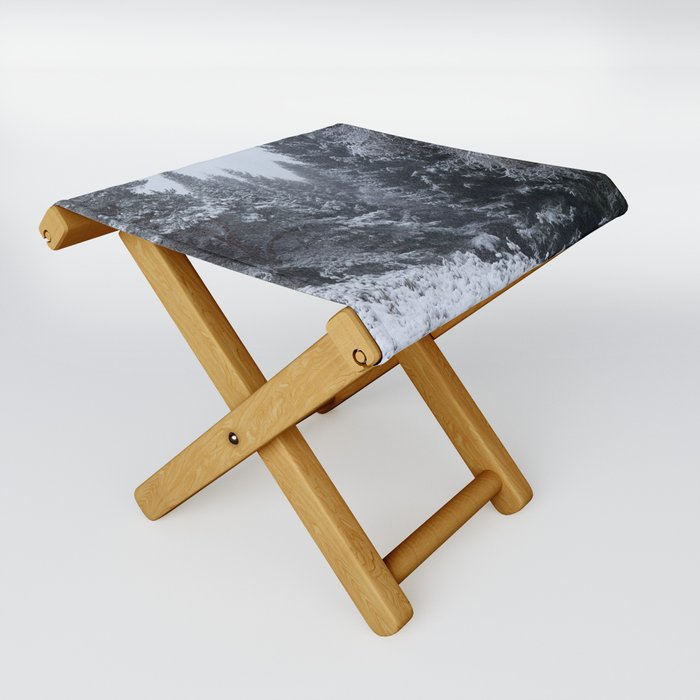 Winter Snow Scene in a Scottish Highlands Pine Forest Folding Stool
