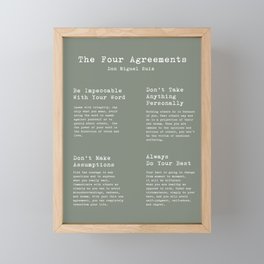 The Four Agreements Green Framed Mini Art Print