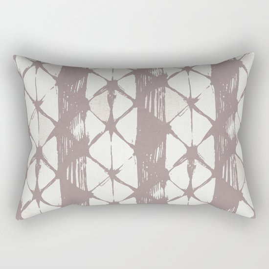 Simply Braided Chevron Red Earth on Lunar Gray Rectangular Pillow