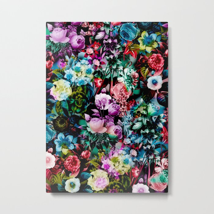 Multicolor Floral Pattern Metal Print